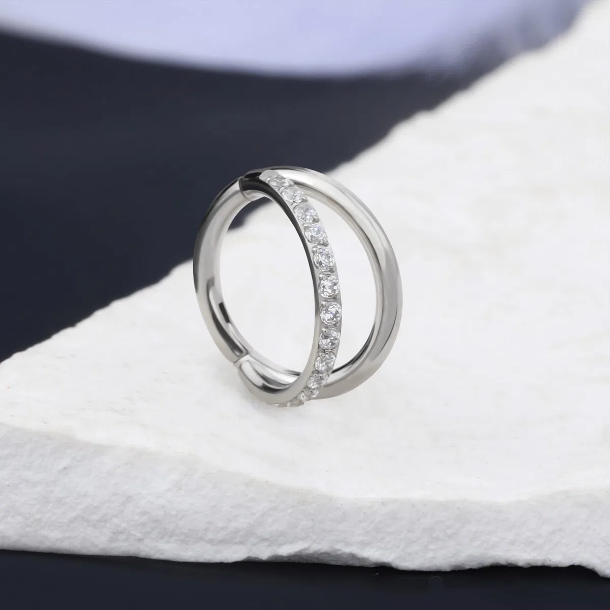 OUFER 16G Helix Piercings Conch Ring Silver Argento Trago Tragus Rook Snug Orecchino Cartilagine Acciaio Chirurgico Nostril Naso Anello Septum Clicker Donna Gioielli 8 10 12mm Labret Labbro Pircing