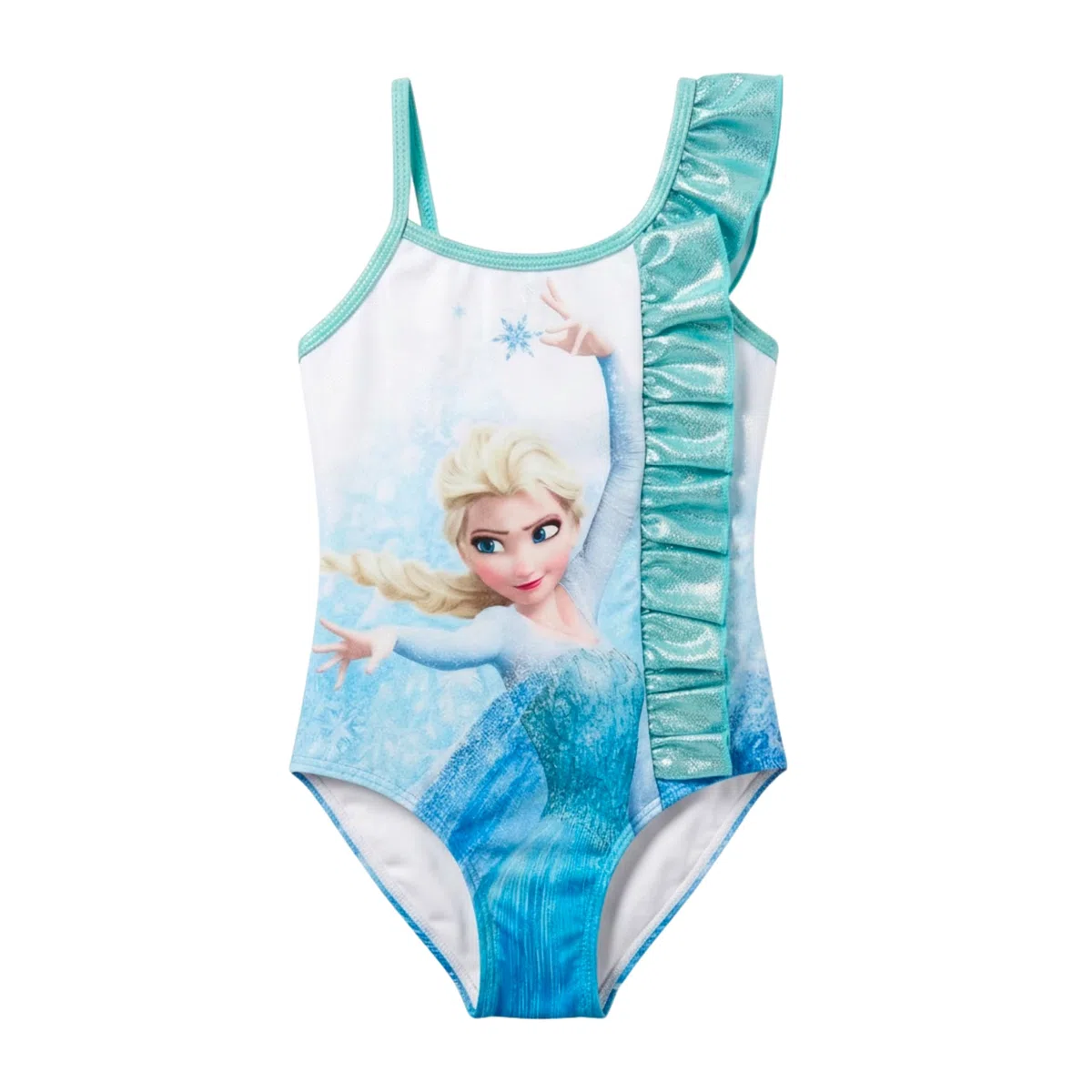 Disney Frozen Costume da Bagno per Ragazze, Design di Elsa e Olaf Costume da Bagno Intero di Bambina per L'Estate, Taglie 3 agli 8 Anni