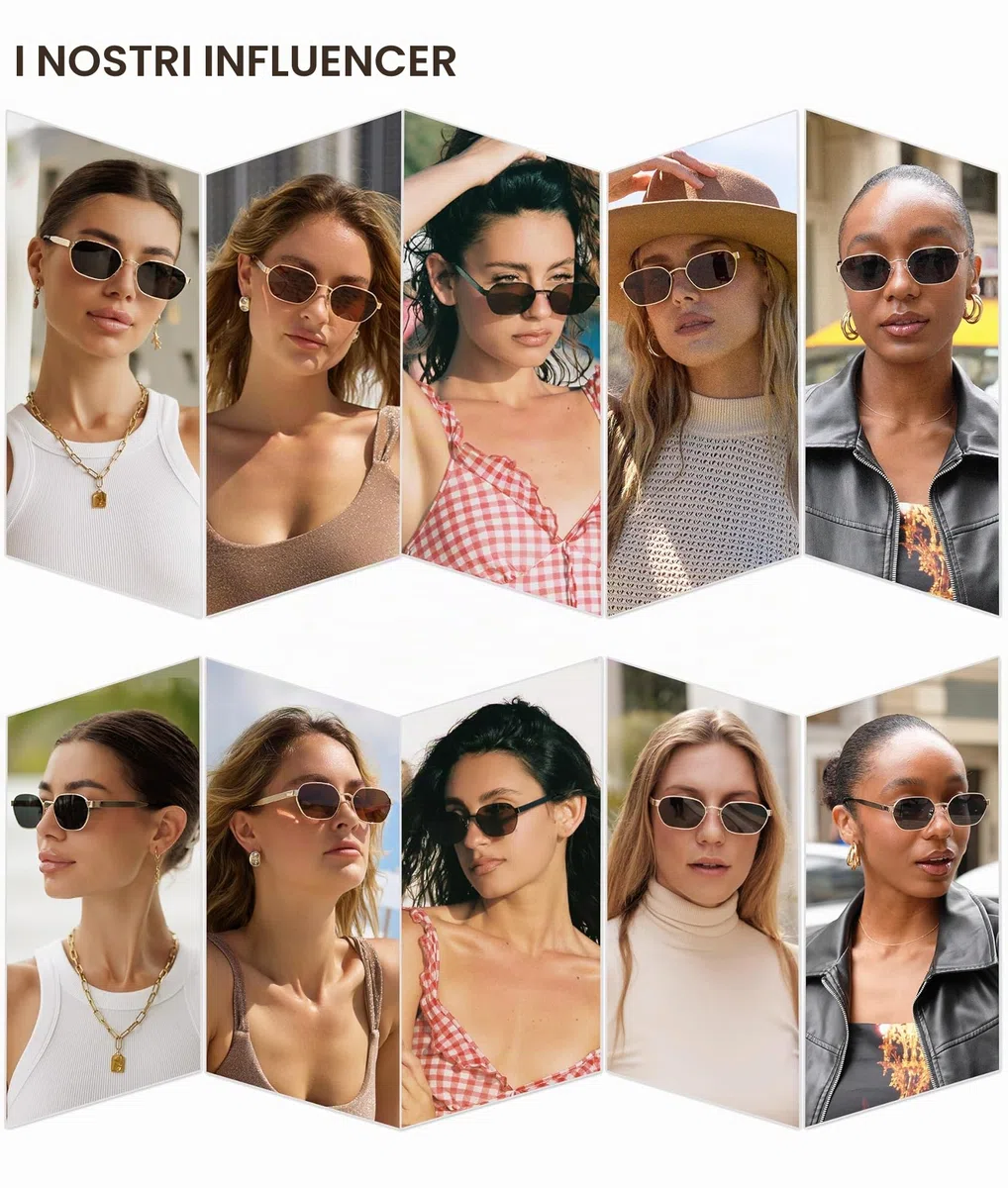 SOJOS Occhiali da sole esagonali polarizzati di tendenza Donna Uomo Occhiali da sole vintage quadrati in metallo retrò con protezione UV400 SJ1238