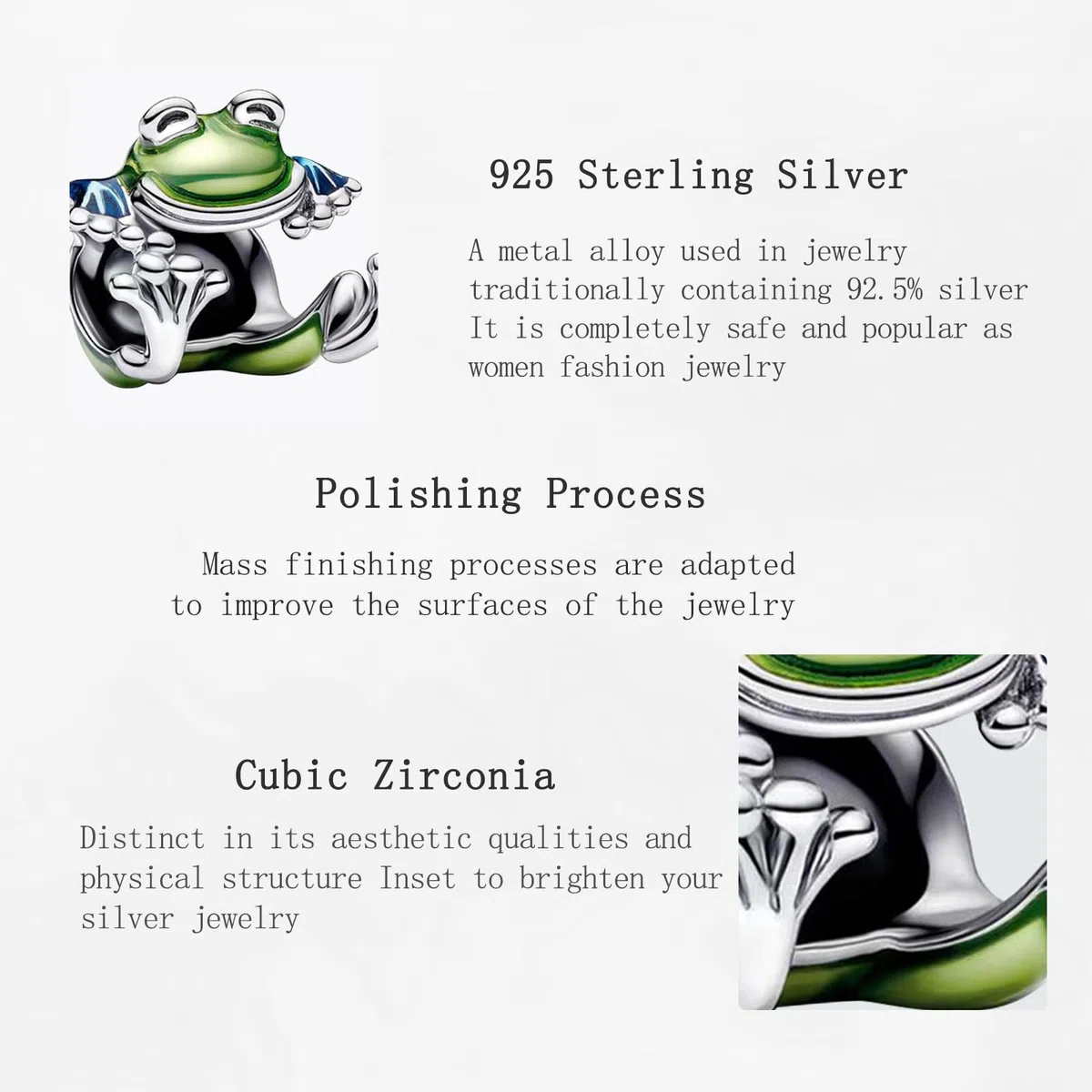 Charm Bead Ciondolo in Argento Sterling 925 Rabbit Frog Butterfly Car Heart con Cubic Zirconia Pendenti Compatibile con Braccialetti Collane europei,Compleanno di Natale Perline per Donne