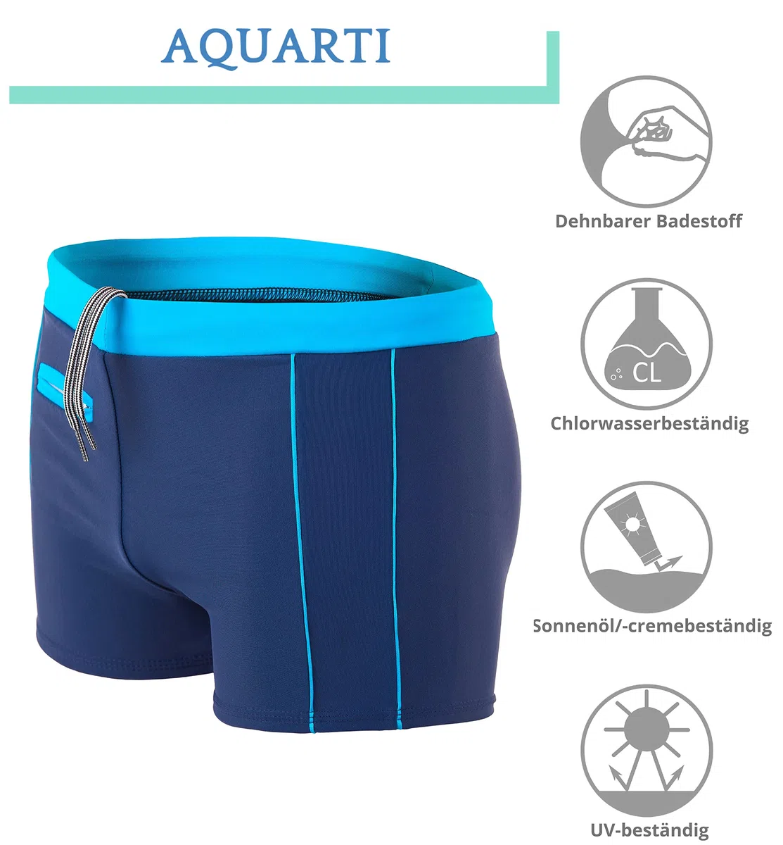 Aquarti Calzoncini da Bagno da Uomo Boxer