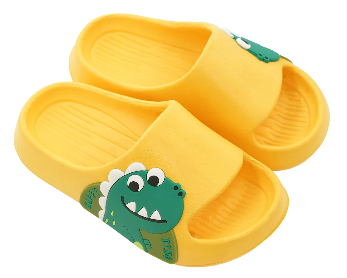 Maeau Pantofole da bagno per bambini e bambine, antiscivolo, estive, a forma di dinosauro, con orso, per bagno, spiaggia, piscina, morbide e piatte