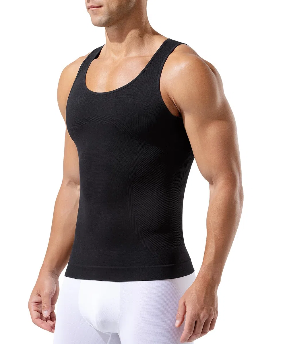 Casey Kevin Canottiera Uomo Compressione Uomo Shapewear Canotta Contenitiva Snellente Intimo Sportivo Elasticizzato Fitness