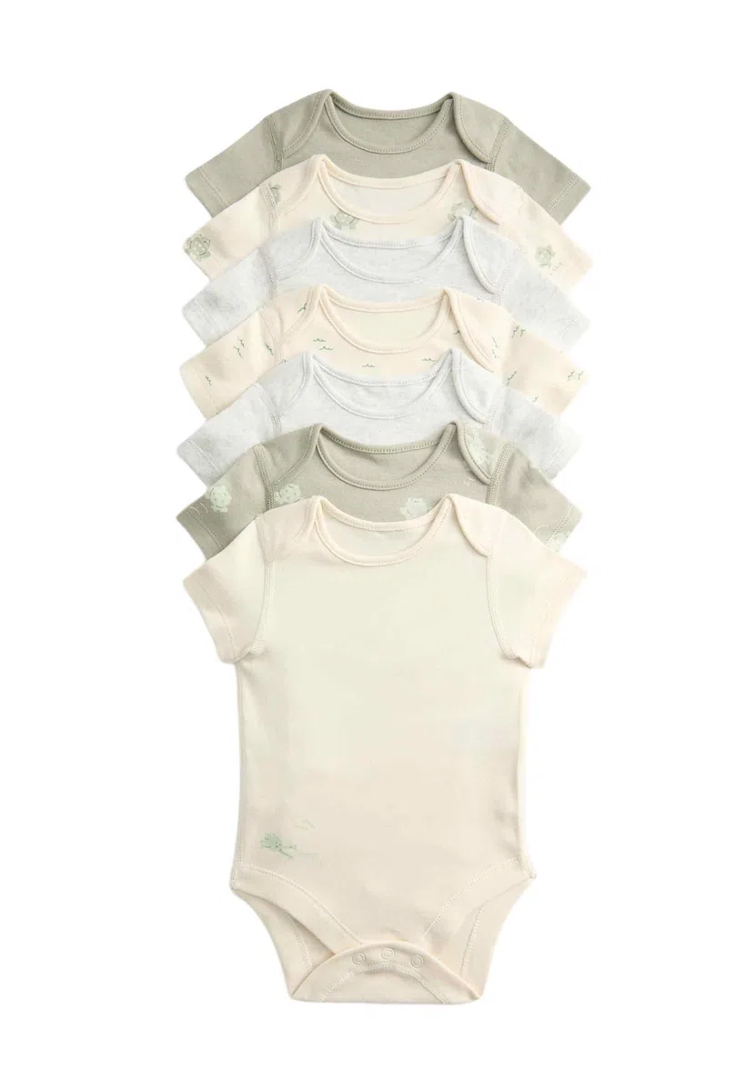 Marks & Spencer Bambino Fantasia Body 7-Pack con Frog Stampa – Unisex per Bambini e Ragazze – 100% Puro Cotone