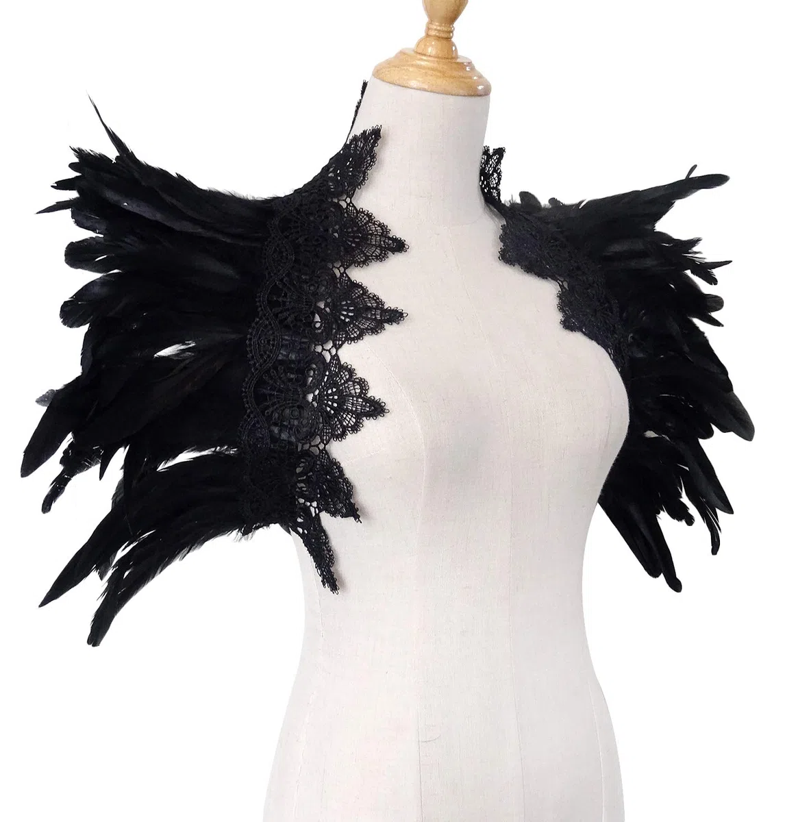 keland Top in Vera Piuma da Donna con Collo Scialle in Velluto a Coste con Collo Sciallato in Piume