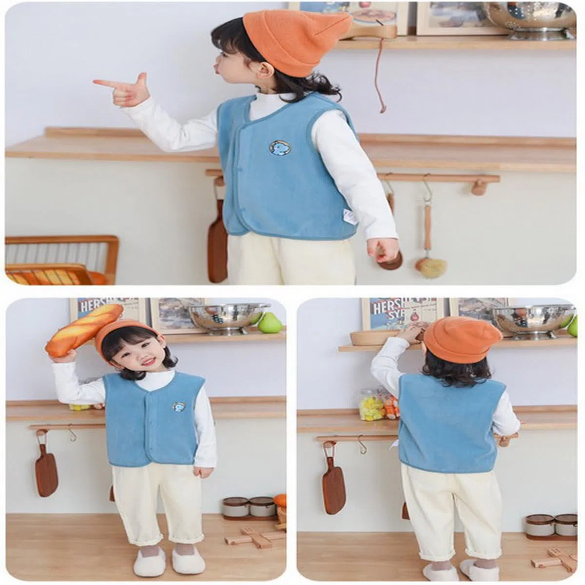2 Pezzi Gilet Invernale in Pile Bambini e Ragazzi Ragazze Giacca Caldo Maglia Maglione Lavorato Senza Maniche per Bambina Cotone Bambini Gilet Modello per Primavera e Autunno 0-5 Anni
