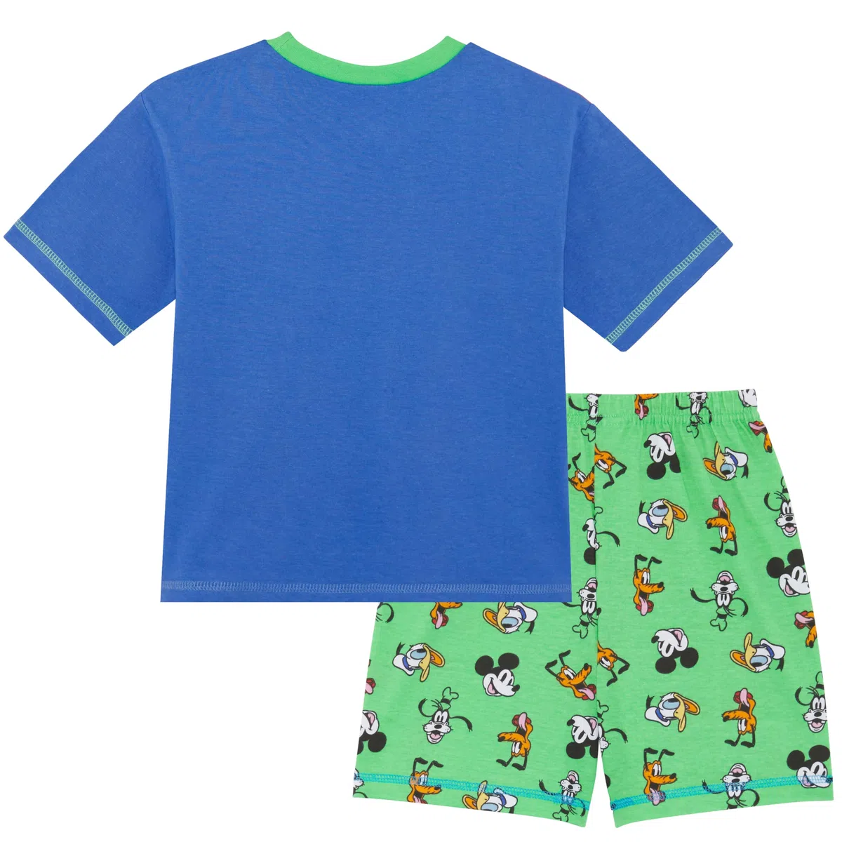Disney Pigiama Corto a Righe Topolino, Paperino, Pippo, Plutone 100% Cotone
