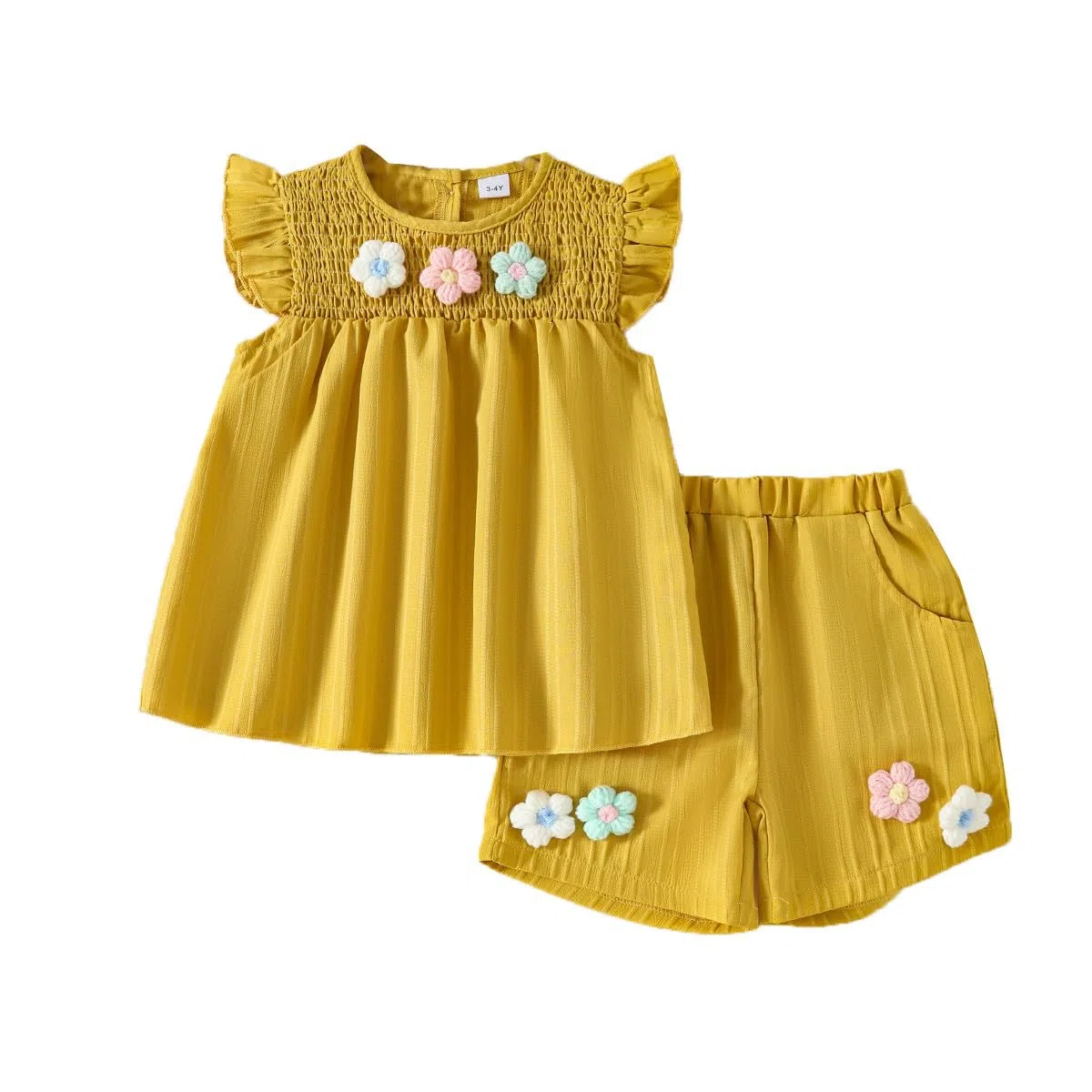 Vestiti per Bambine Magliette con Volant a Fiori Top e Pantaloncini set di Vestiti Estivi Carini 9M-4 anni