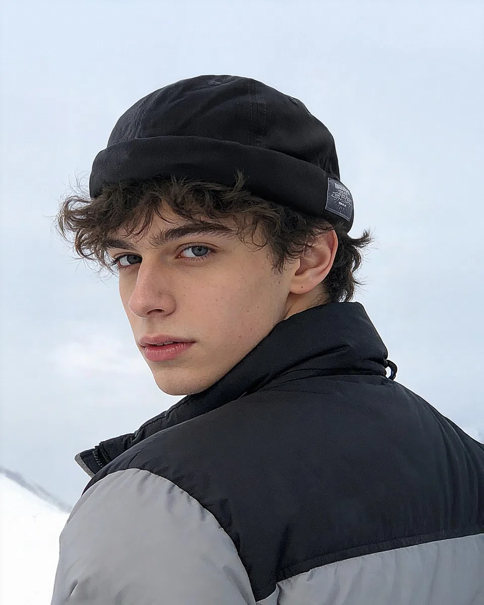 Clakllie Berretto Portuale Uomo Cotone Docker cap Cappello Senza Visiera Estivo Berretto Docker Regolabile Retro Brimless Beanie Hat Classic Docker Leon Hat Cappello da Porto Rolled Cuff （56-60CM）