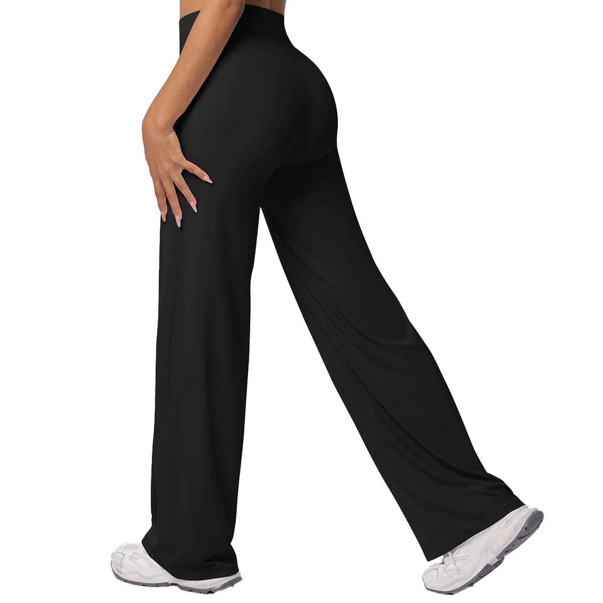 KIKIMINK Pantaloni da yoga da donna Flared Leggings da donna, a vita alta, pantaloni larghi e elasticizzati, abbigliamento casual