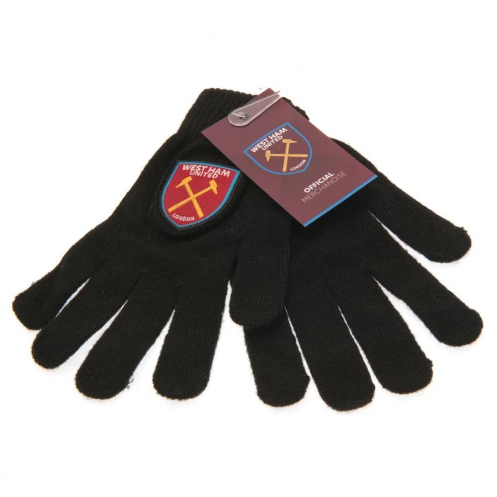 West Ham United F.C. Knitted Gloves Junior-Q60GLJWEH