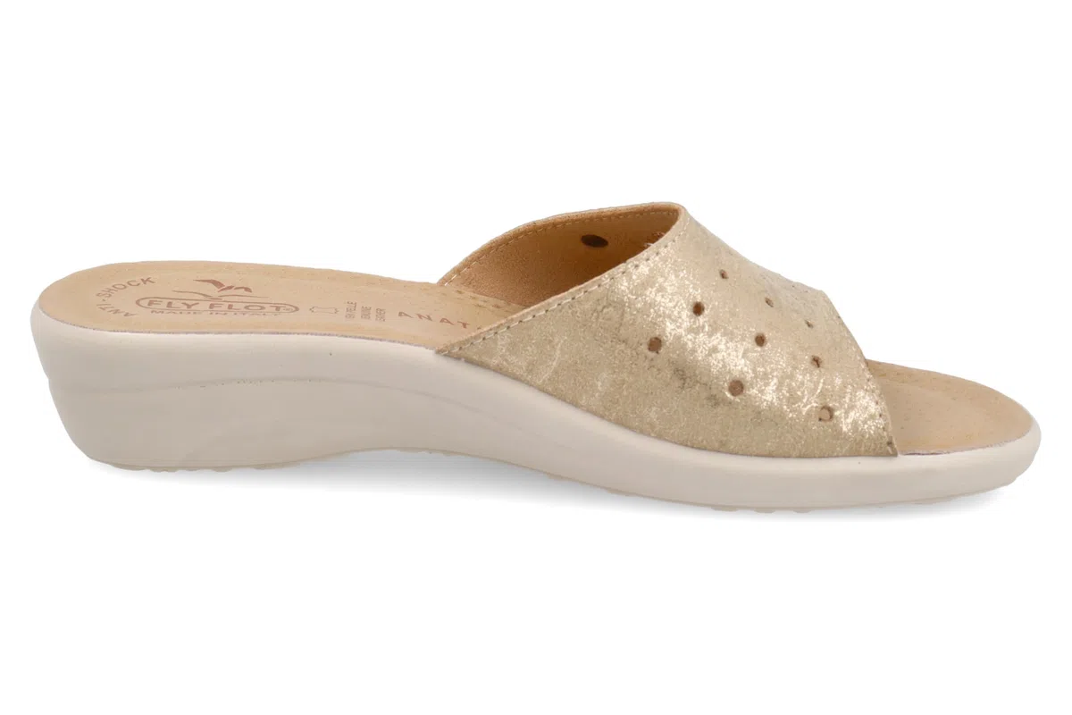 Fly Flot Ciabatta Donna In Morbida Microfibra Con Decoro, Fodera Traspirante, Sottopiede In Pelle Sandali a ciabattaDonna