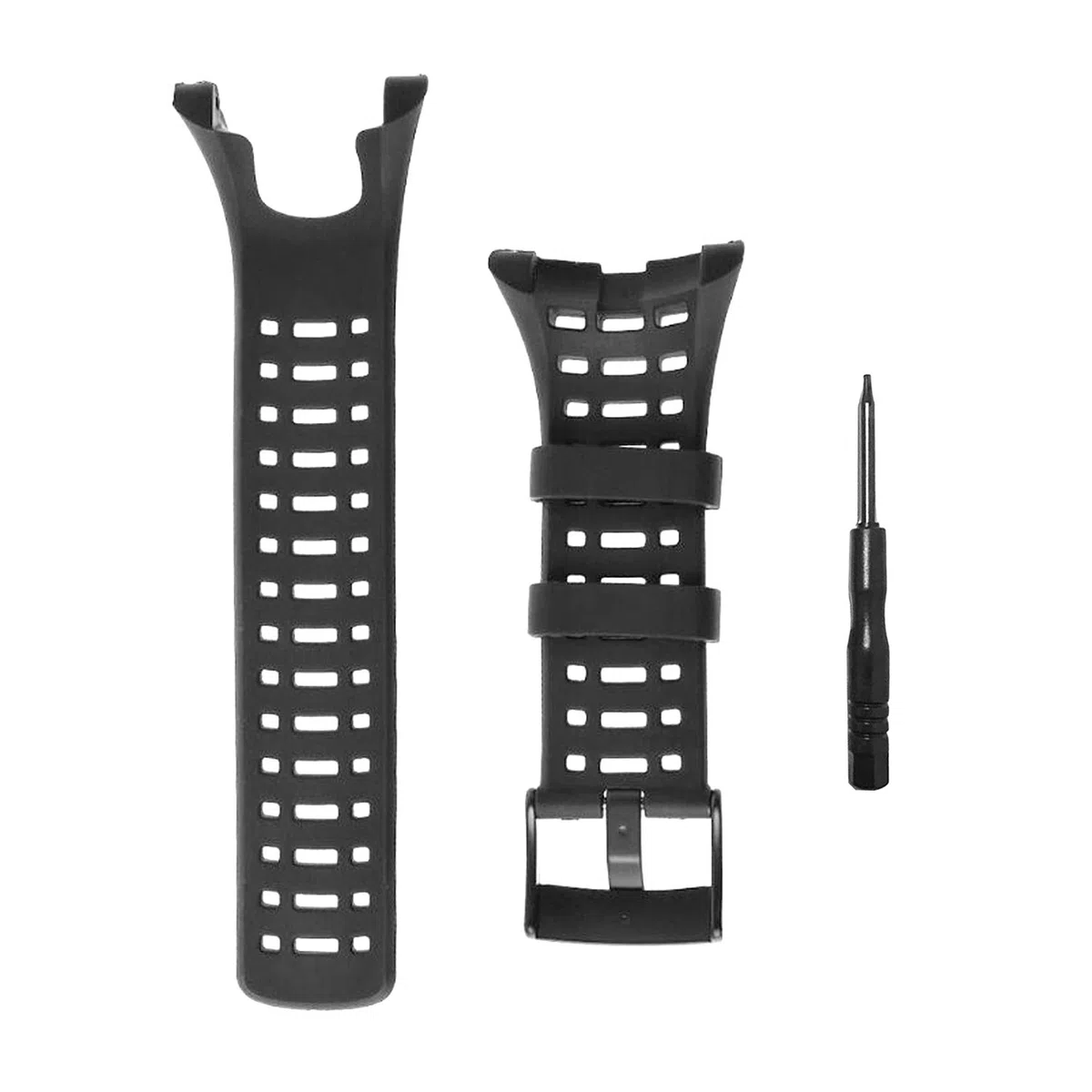 dell'orologio in gomma, cinturino di ricambio nero morbido per Suunto Ambit 1/2 / 2S / 2R / 3 Sport / 3 Run / 3 PEAK - Cinturino per orologio premium impermeabile 24mm - Cacciavite incluso