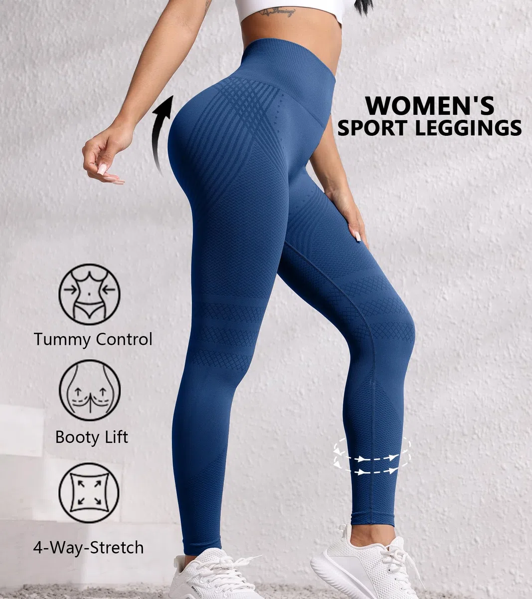 Leggings Sportivi Scurch Butt da Donna Vita Alta Anticellulite Leggings Compressivi Modellanti Pantaloni Sportivi Lunghi Booty Lifting Pantaloni da Yoga Palestra Corsa Senza Cuciture Elastici