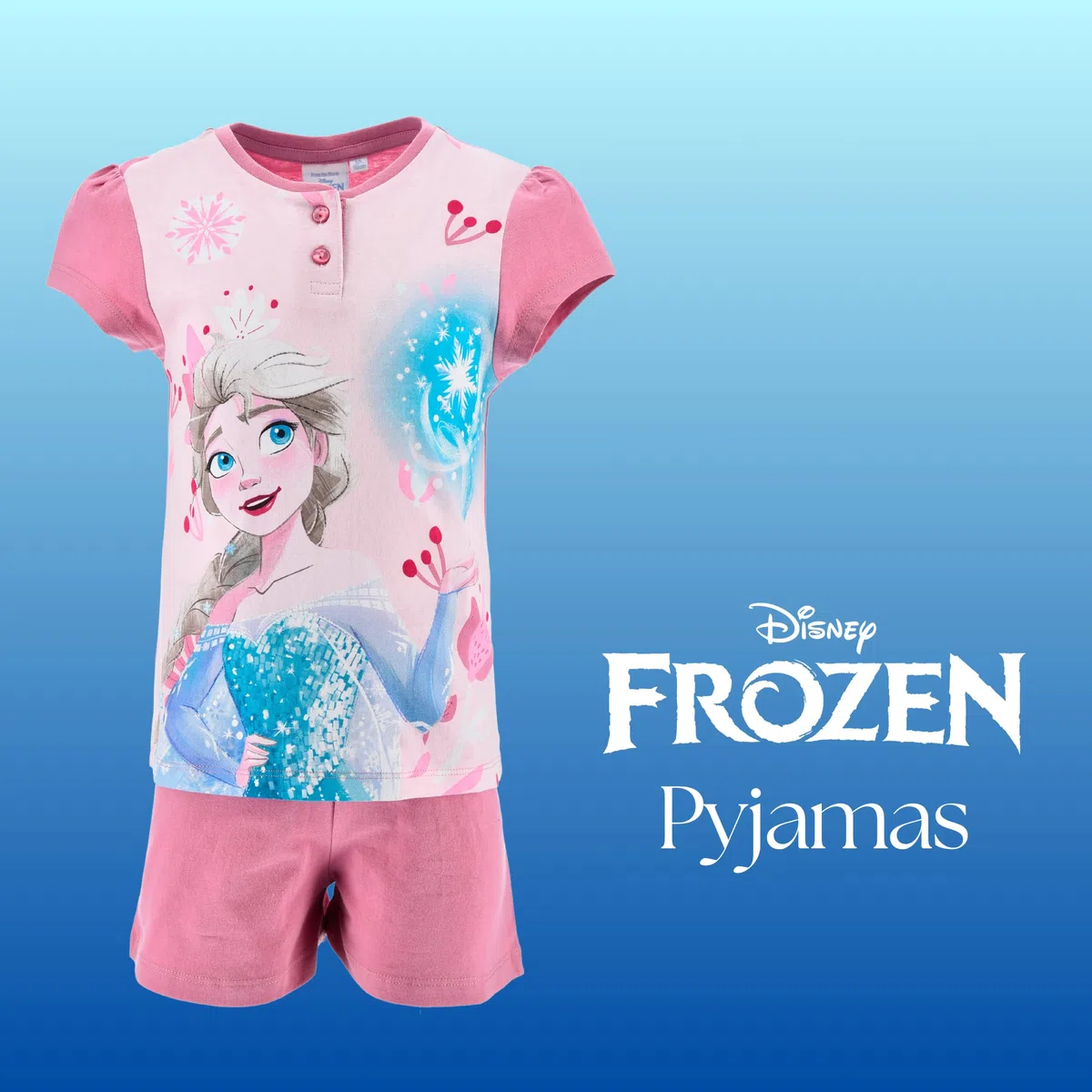 Disney Frozen Pigiama per Ragazze, Design Elsa 2 Pezzi T-Shirt e Pantaloncini, Confezione Regalo Inclusa, Taglie 3 a 8 Anni