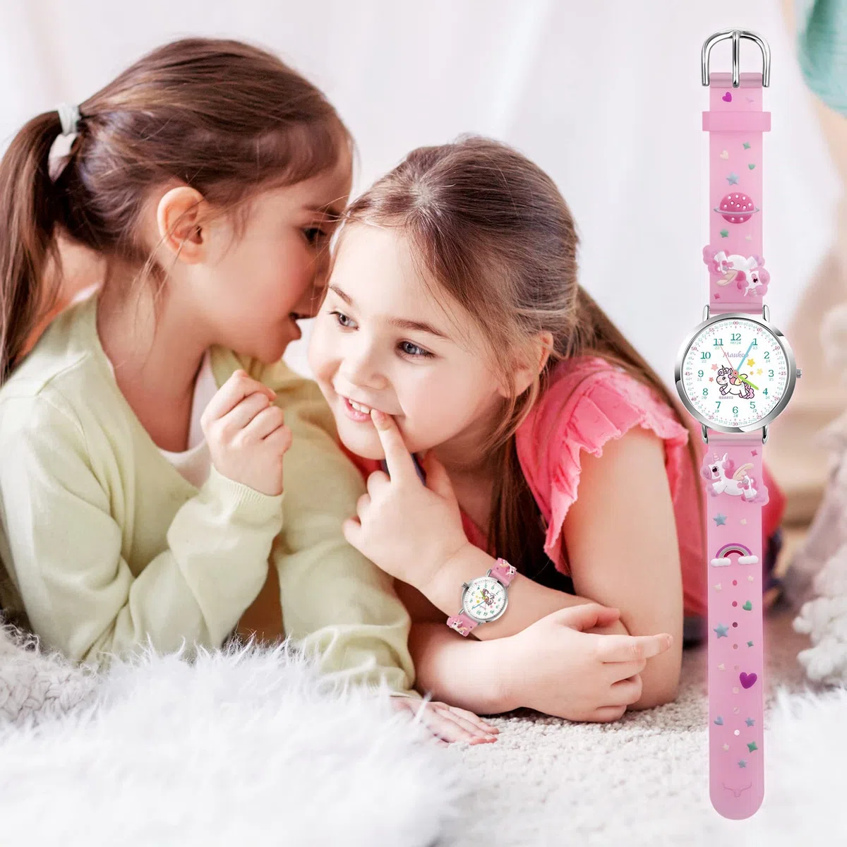Orologio Bambini, Orologio Quarzo in Cartone Animato 3D, Orologio da Polso per Ragazzi e Ragazze, Orologio Bambini Impermeabile 30 M Insegnamento con Cinturino in Silicone