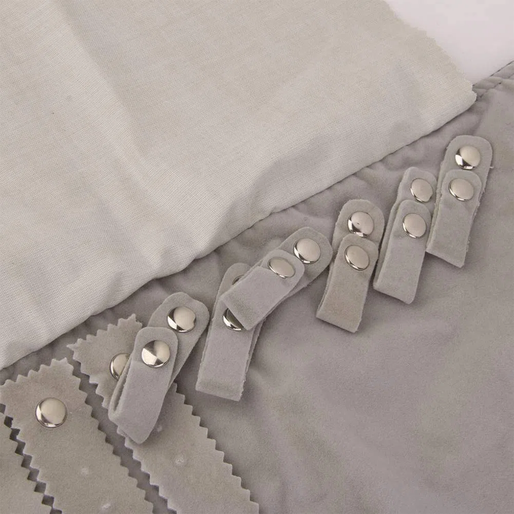 Casa Viaggio Gioielli Custodia Rotolo Borsa Organizer Pieghevole Velluto Gioielli Conservazione Borsa Organizer per Collana Bracciale Orecchini Anello - Grigio