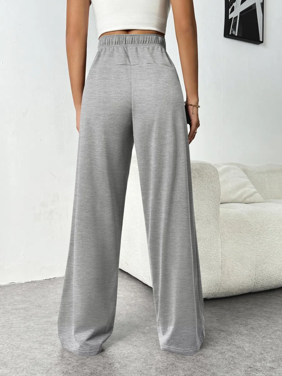 PINSPARK Pantaloni da Jogging a Gamba Larga da Donna Pantaloni da Jogging Larghi a Vita Alta Pantaloni Sportivi Casual con Coulisse e Tasche
