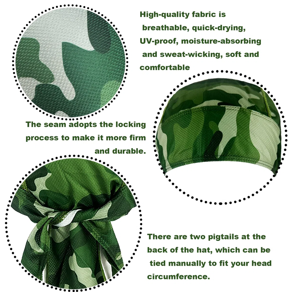 Sport Ciclismo Cap Traspirante Quick Dry Bandana Sotto Casco Cranio Berretto Regolabile Ciclismo Cappello Corsa Beanie Pirata Fascia per Uomo Donna