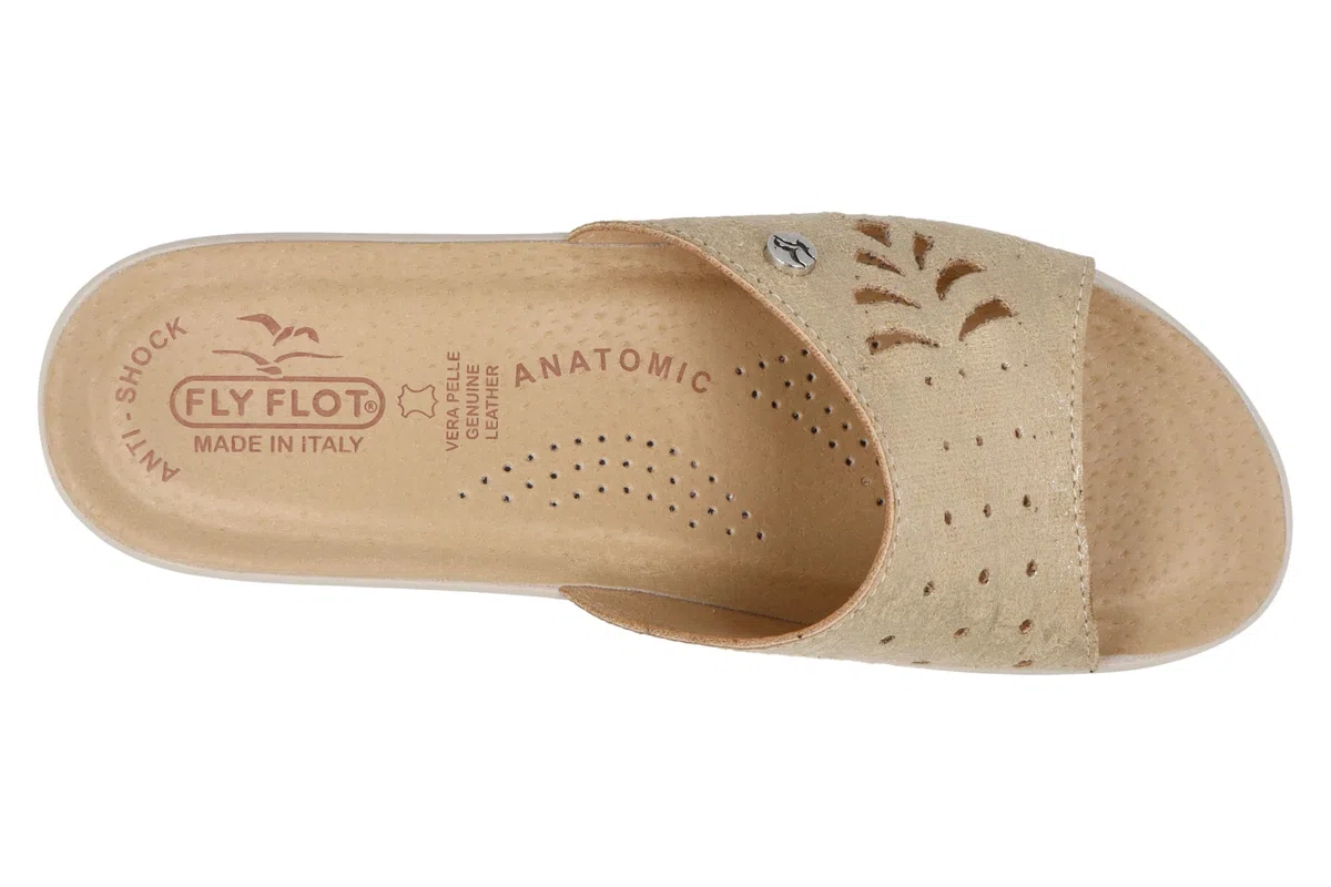 Fly Flot Ciabatta Donna In Morbida Microfibra Con Decoro, Fodera Traspirante, Sottopiede In Pelle Sandali a ciabattaDonna
