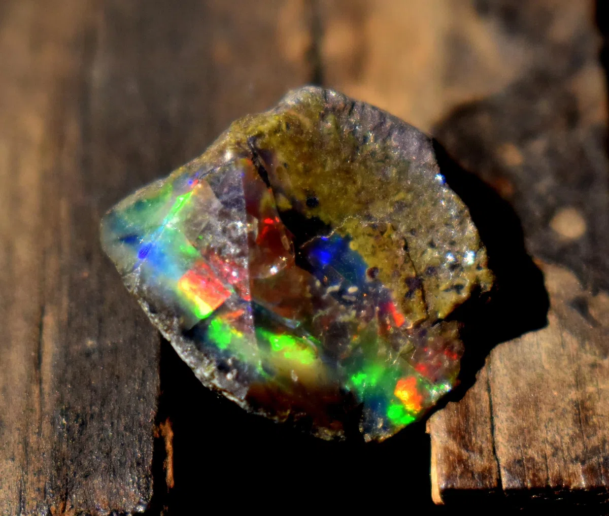 Opale nero grezzo – 7,8 carati – opale nero grezzo di qualità AAA, opale etiope grezzo, Welo Multi Fire, 7.8 Carat, Cristallo, Opale nero