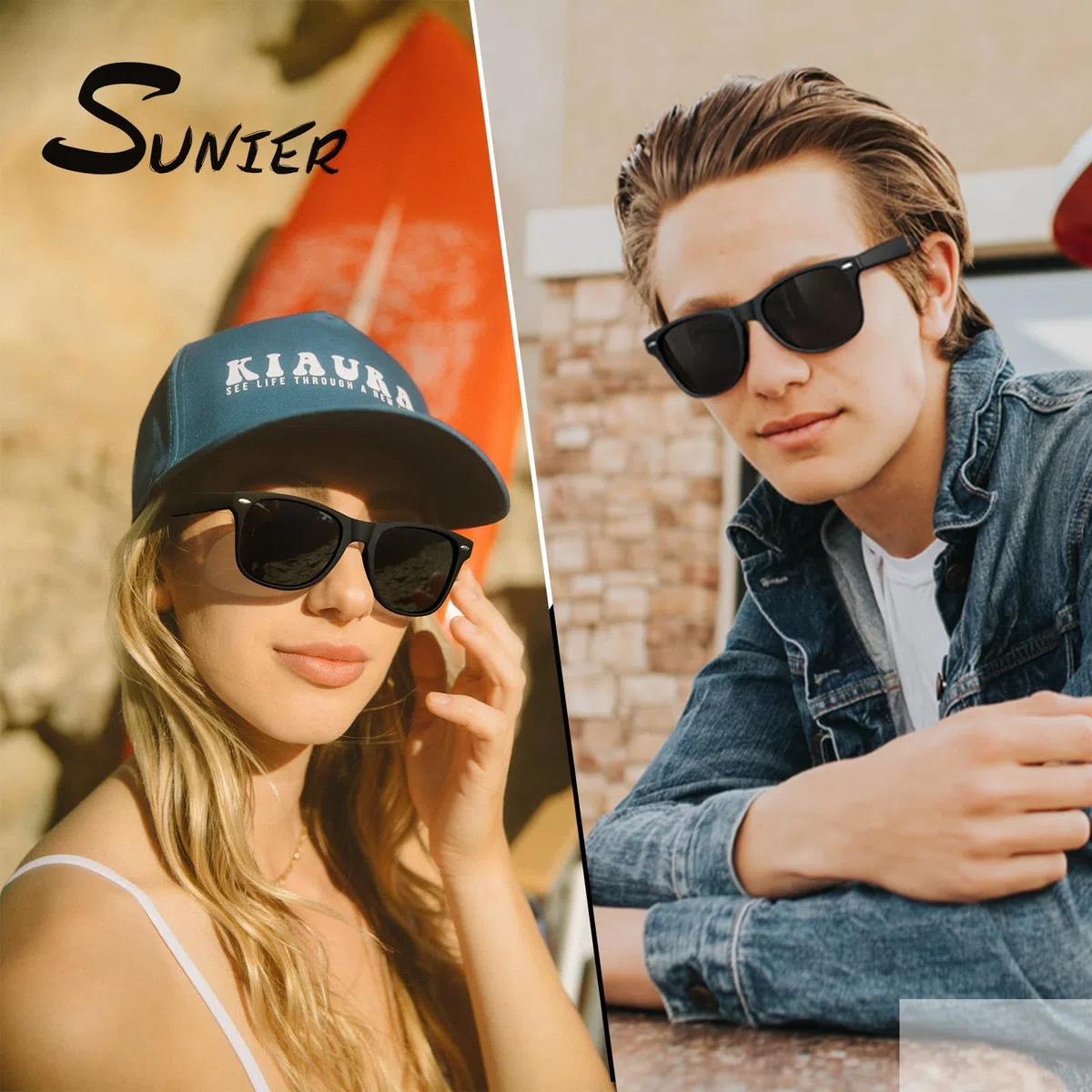 Sunier Occhiali da Sole da Uomo Donna Polarizzati Classici Anni 80 Guida 100% UV400 Protezione