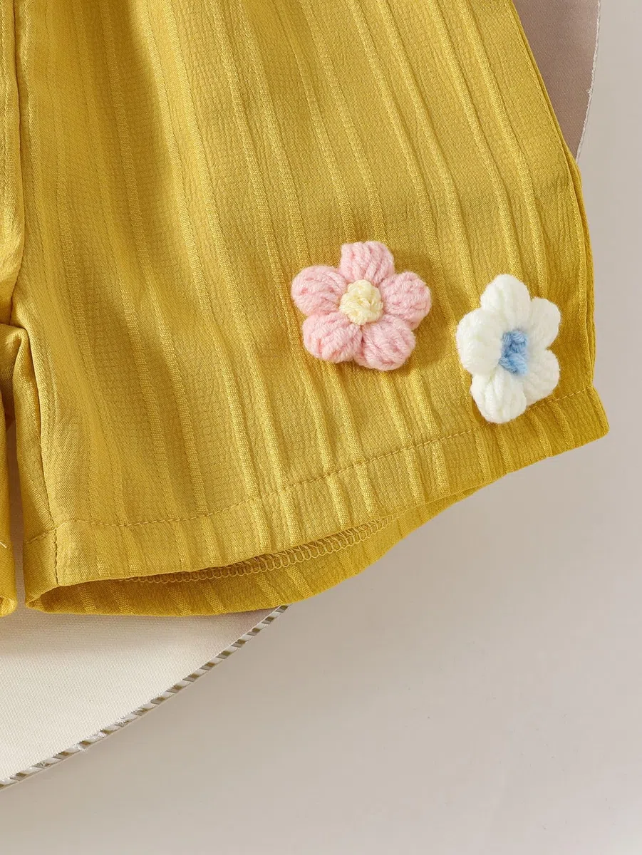 Vestiti per Bambine Magliette con Volant a Fiori Top e Pantaloncini set di Vestiti Estivi Carini 9M-4 anni
