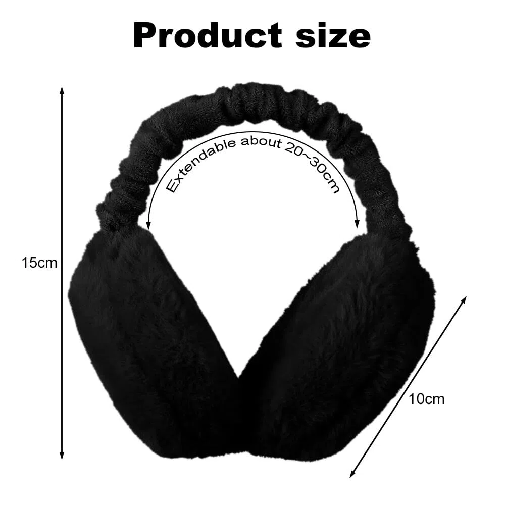 Paraorecchie Donna, 2 Pezzi Paraorecchie Caldi Invernali Plush, Pieghevoli Regolabile Paraorecchie Dellorecchio Scaldini per Orecchie Donna Inverno Vento Paraorecchie Peluche