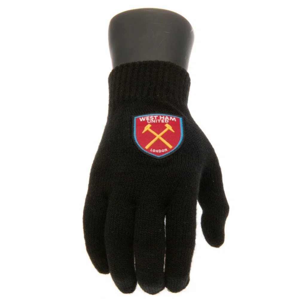 West Ham United F.C. Knitted Gloves Junior-Q60GLJWEH