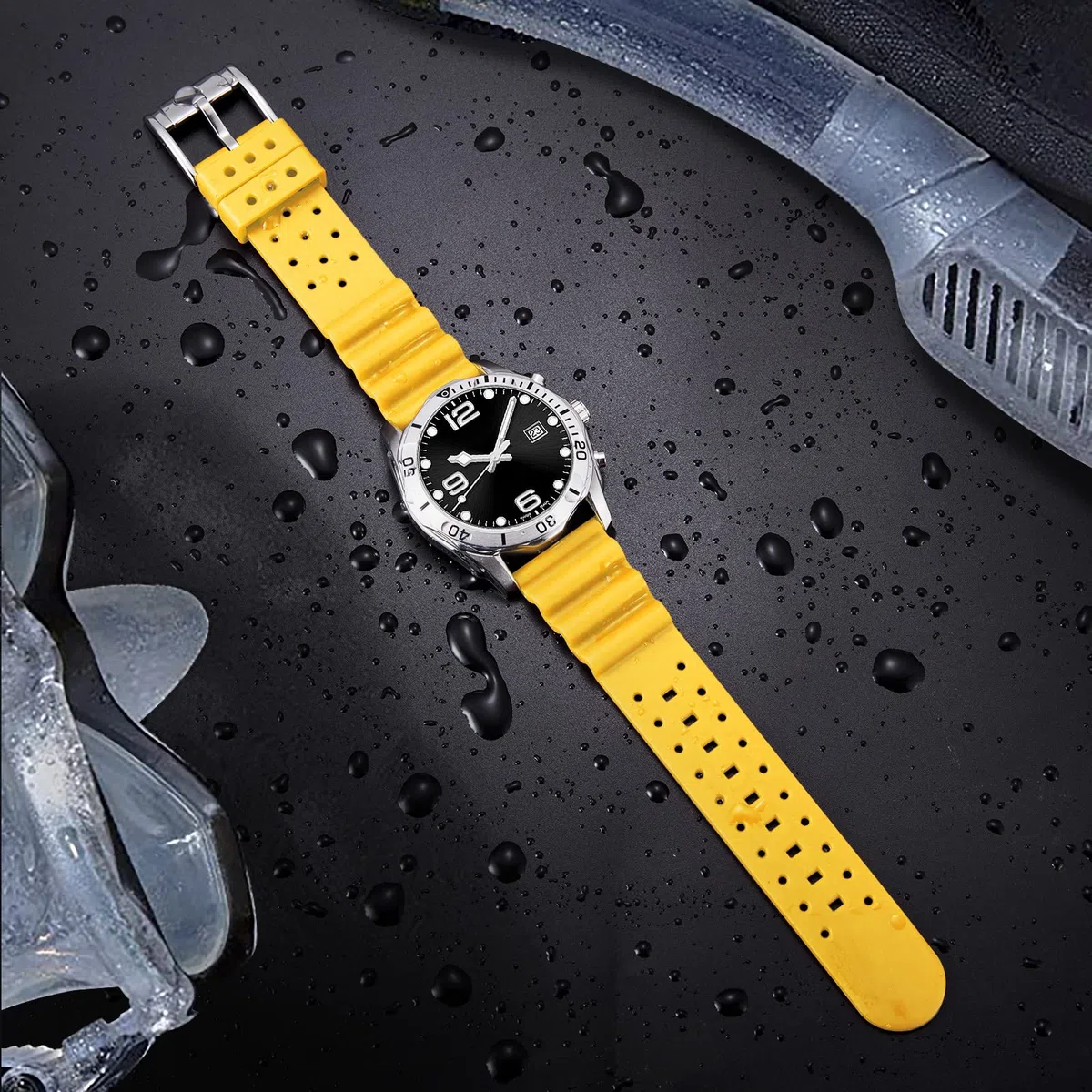 BINLUN Cinturino in Silicone Sportivo Cinturini di Ricambio per Orologi in Gomma Sgancio Rapido per Uomo Donna 6 Colori(20mm,22mm,24mm)