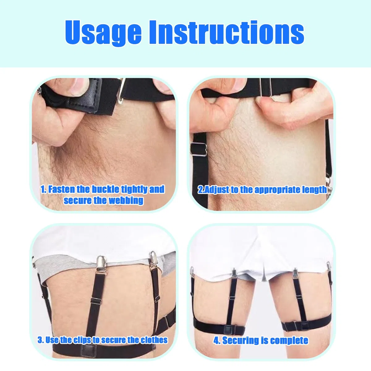 1 paio Soggiorni Camicia, Ferma Camicia Uomo, Regolabile Bretelle Camicia Elastica Reggicalze, Previene Efficacemente la Formazione di Pieghe Sulle Camicie