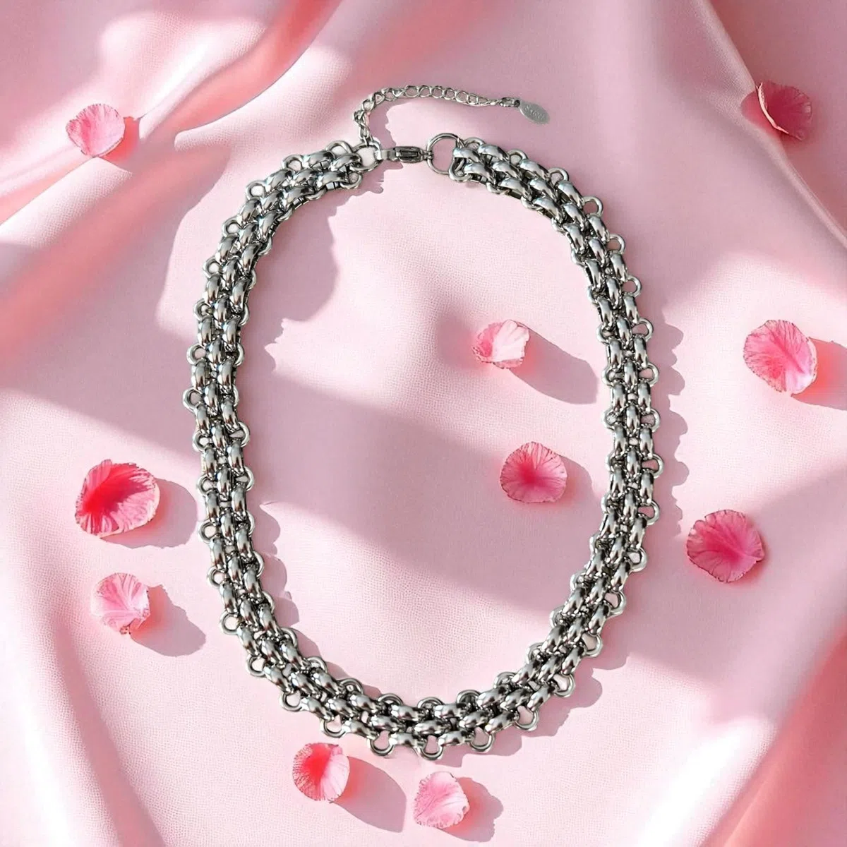 Collana Donna Uomo catena intrecciato in acciaio inox 316L robusto multistrato anallergico non cambia colore, per ragazza alla moda Novità. Confezione regalo