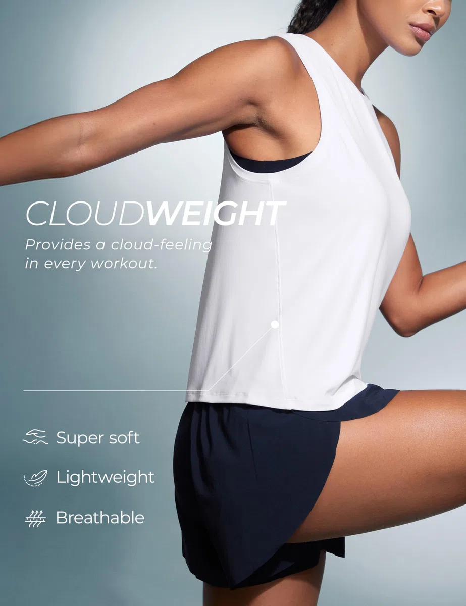 CRZ YOGA Cloudweight Canotte Sportive Leggere con Scollo a Giro per Le Donne