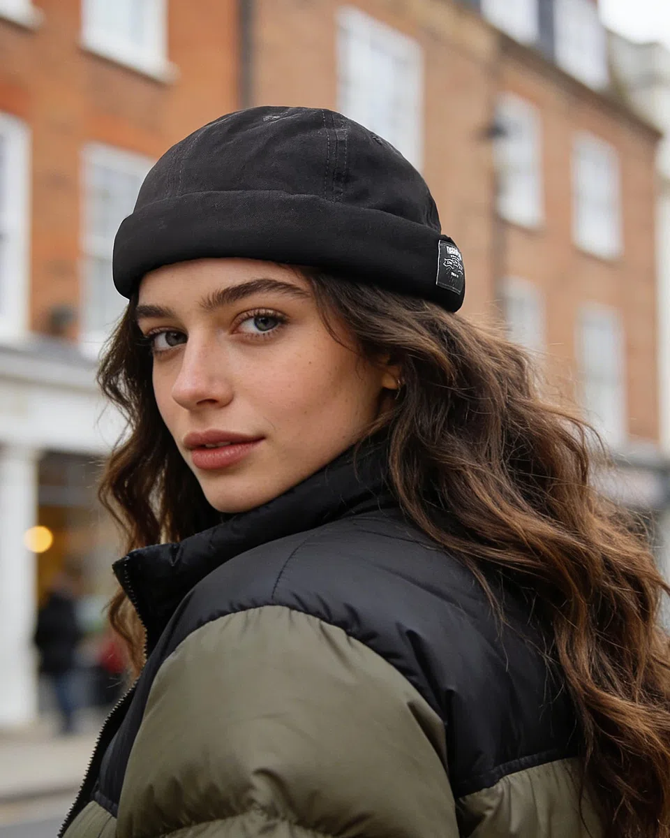 Clakllie Berretto Portuale Uomo Cotone Docker cap Cappello Senza Visiera Estivo Berretto Docker Regolabile Retro Brimless Beanie Hat Classic Docker Leon Hat Cappello da Porto Rolled Cuff （56-60CM）