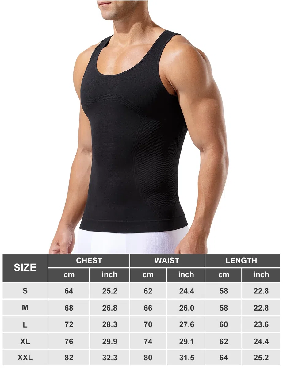Casey Kevin Canottiera Uomo Compressione Uomo Shapewear Canotta Contenitiva Snellente Intimo Sportivo Elasticizzato Fitness
