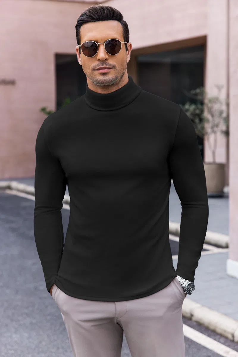 Ekouaer Maglia Termica Uomo Manica Lunga Inverno Biancheria Intima Termica Dolcevita Traspirante Maglietta, S-XXL
