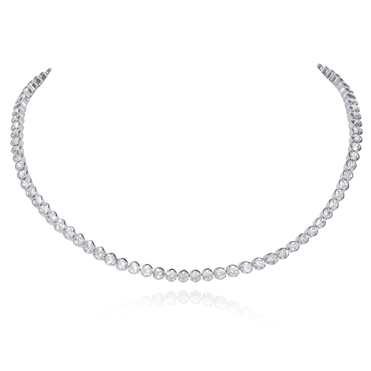 ZAVANA Collana da Tennis per Donna e Ragazza - Splendida Color Oro o Argento Con Pietre Bianche Scintillanti - Bigiotteria Con Confezione Regalo