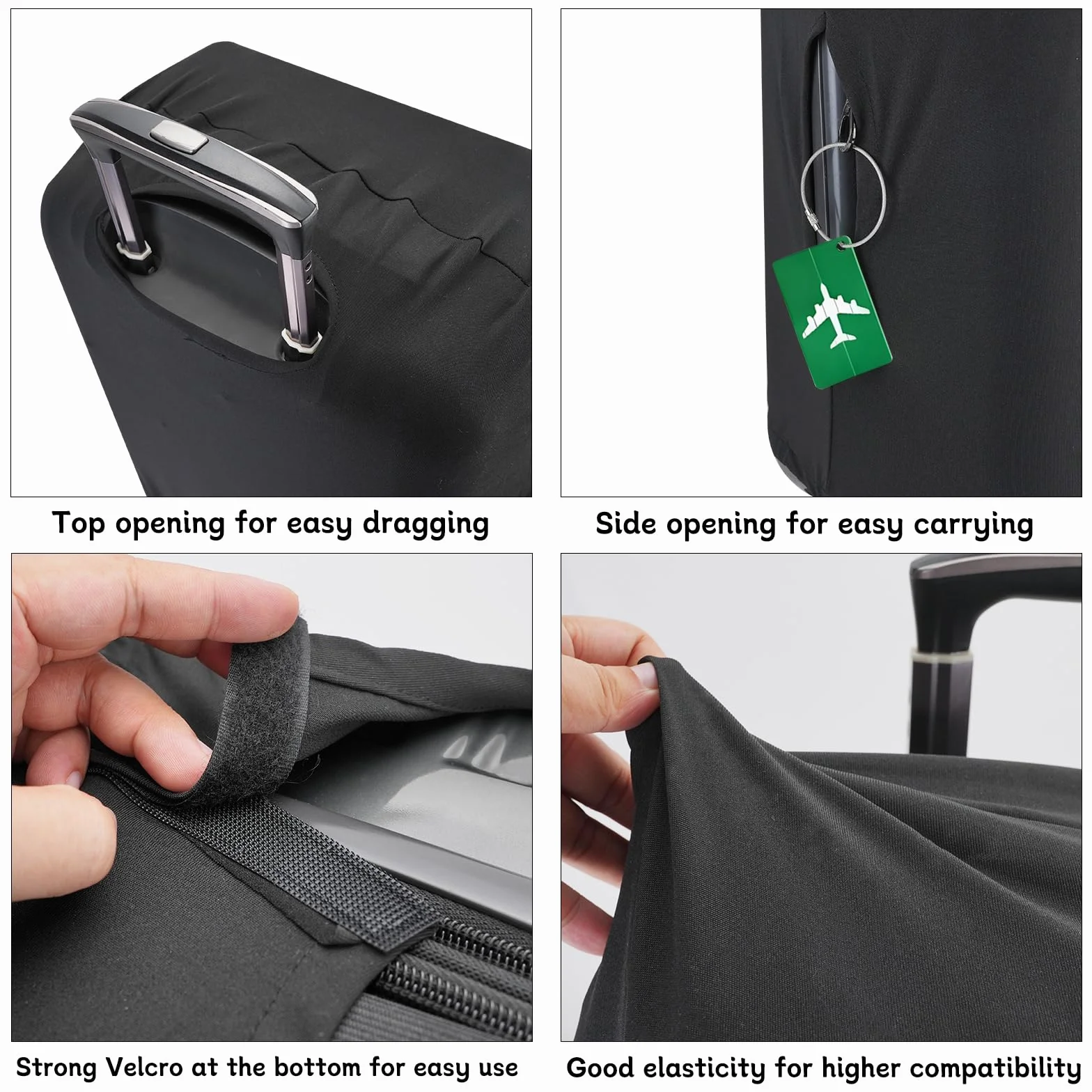 Elastico Copri Valigia Grande, 29-32 Pollici Coprivaligia Cover Valigia Custodie Protettive per Valigie, Custodia Valigia Copri Trolley Copertura Valigia con Etichetta per Bagagli per Viaggio