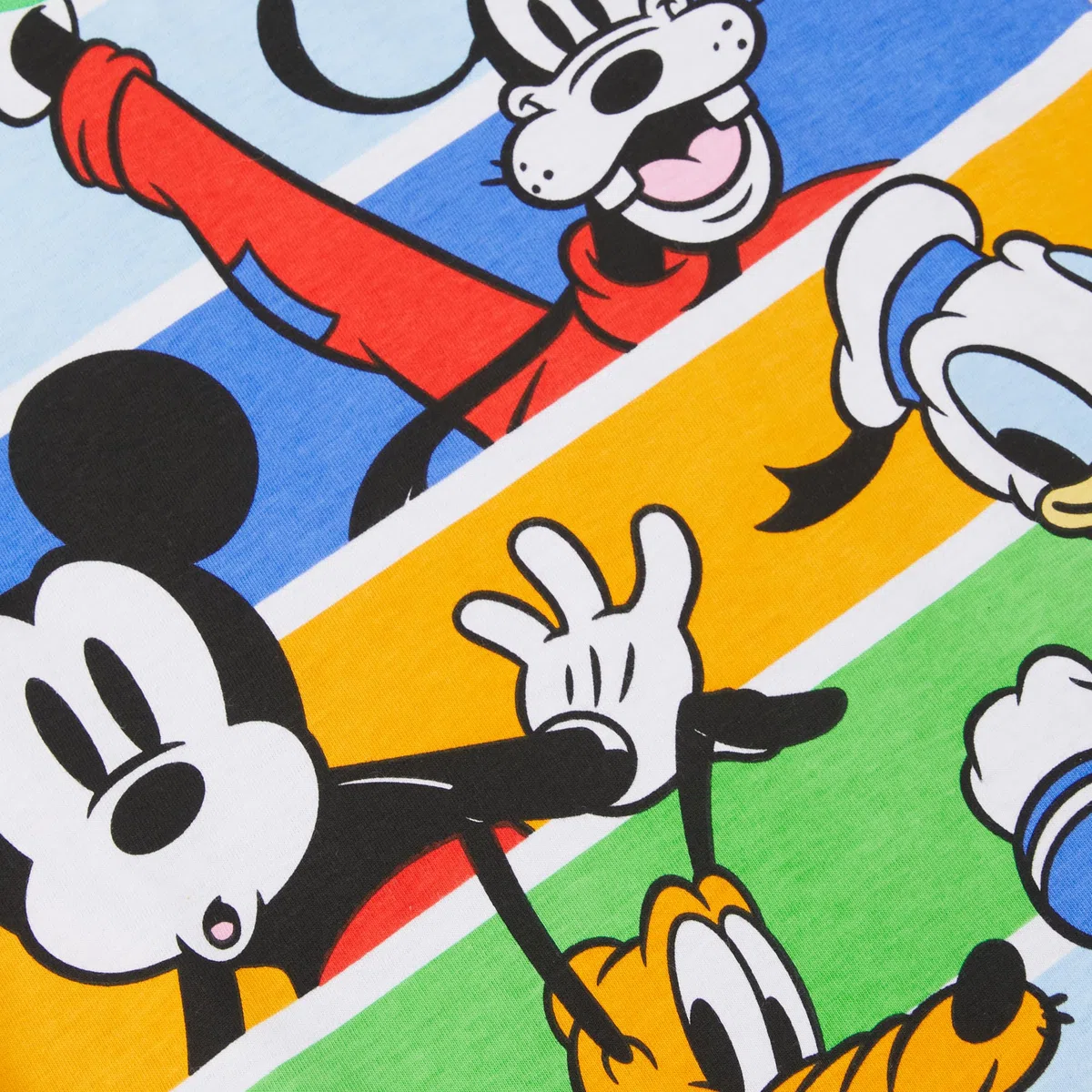 Disney Pigiama Corto a Righe Topolino, Paperino, Pippo, Plutone 100% Cotone