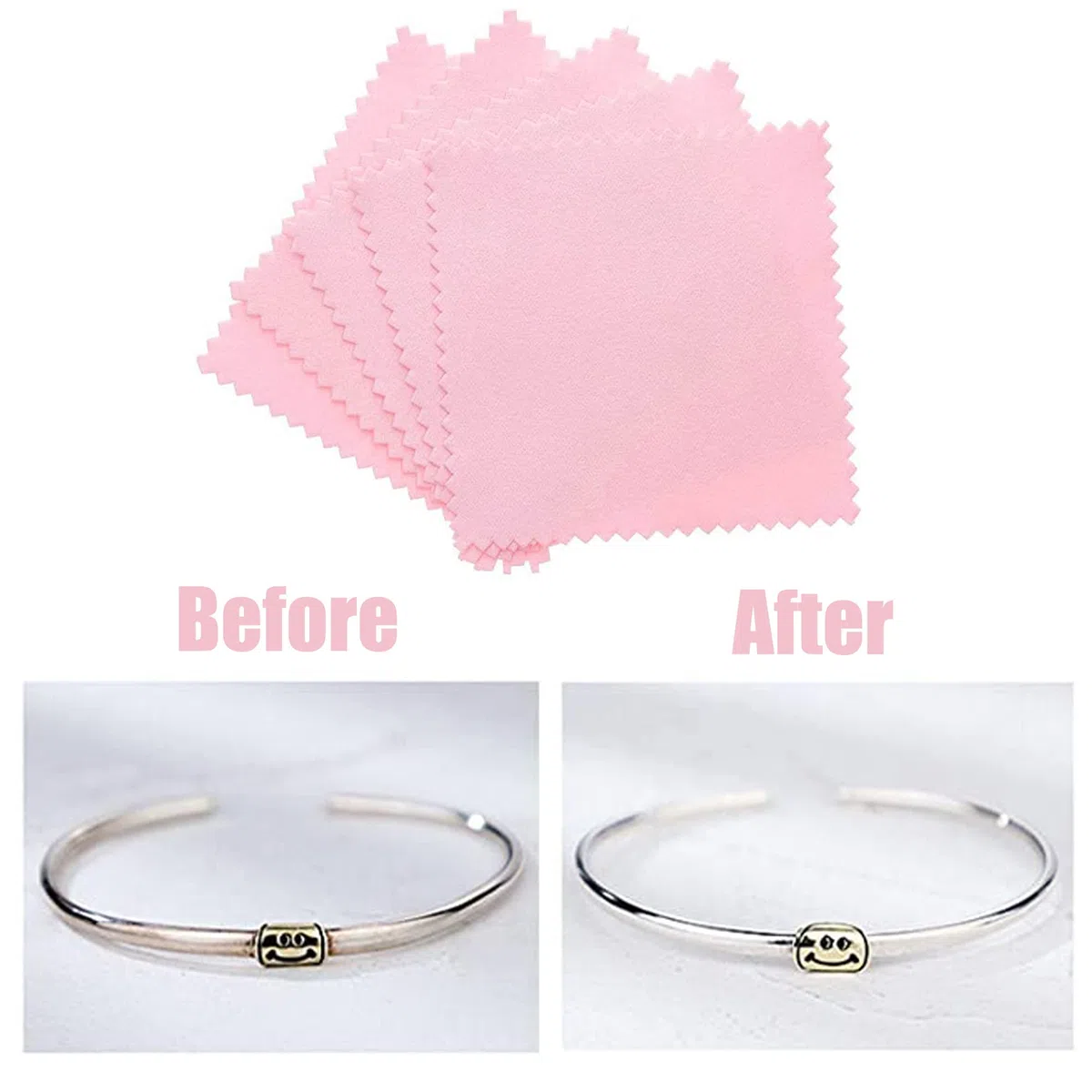 100 Pcs Panni per lucidare gioielli Gioielli Panno Pulizia Panno per Pulizia Gioielli per Pulire Argento Ottone Platino Oro Sterling Orologi (Rosa)
