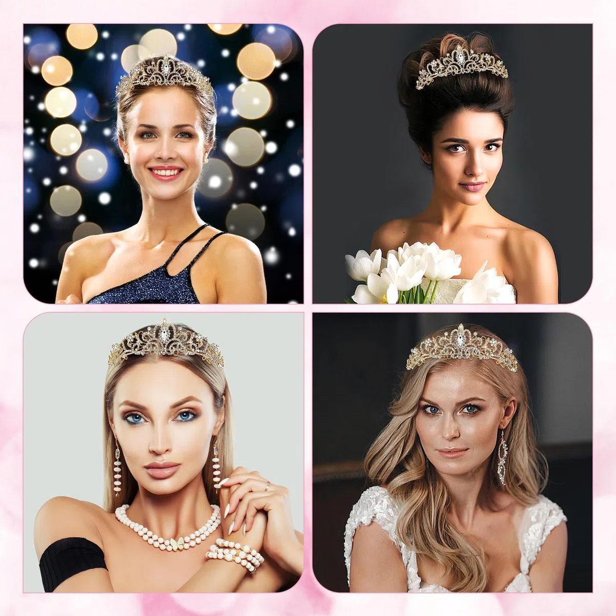 Tiara Corona di Cristallo,Tiara da Donna Accessori Cristallo Strass Diadema Corona Regina Coroncina Principessa Diadema per Capelli da Sposa per La Festa di Compleanno Regali di Natale