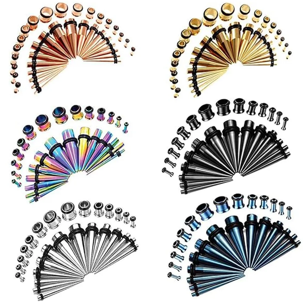 COOEAR 36PC Full Size Ear Taper Kit Ear Plug Set 14g-00g