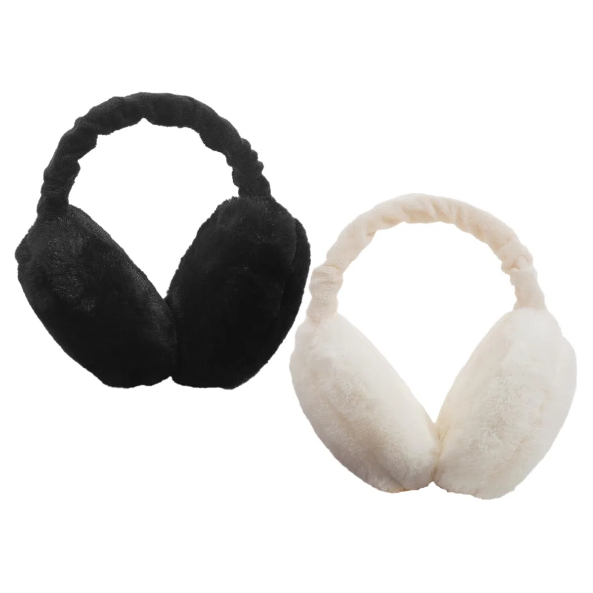 Paraorecchie Donna, 2 Pezzi Paraorecchie Caldi Invernali Plush, Pieghevoli Regolabile Paraorecchie Dellorecchio Scaldini per Orecchie Donna Inverno Vento Paraorecchie Peluche