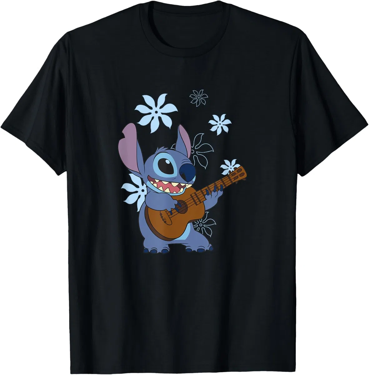Disney Lilo & Stitch Flowers Background Maglietta