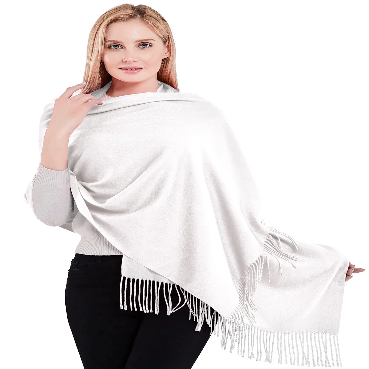 CJ Apparel Scialle In Misto Cotone Spesso Scialle di pashmina Donna (Pacco da 1)