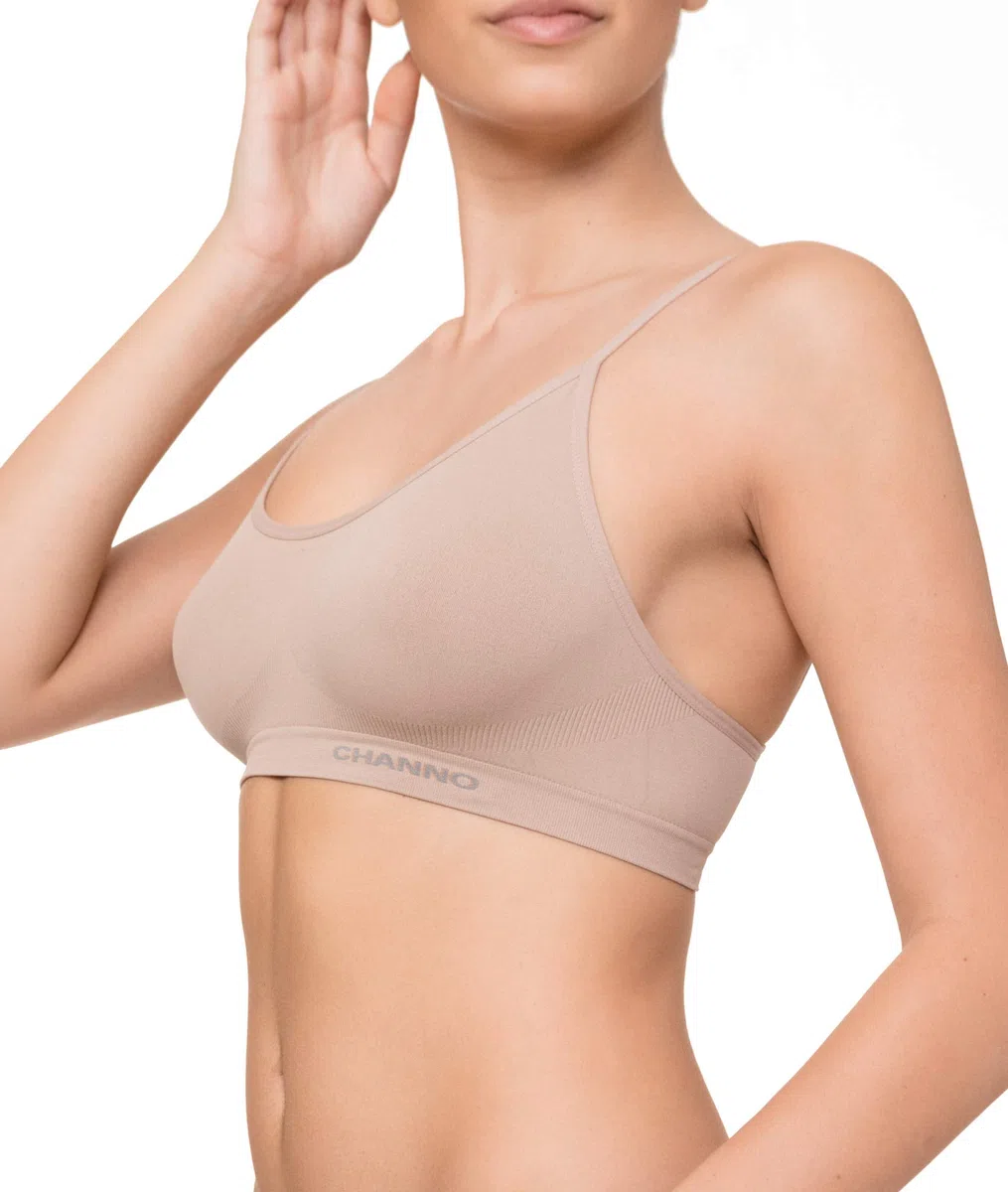 Channo Reggiseni Top Invisibili Senza Cuciture, Senza Ferretto o Imbottitura, in Nylon con Spalline Regolabili