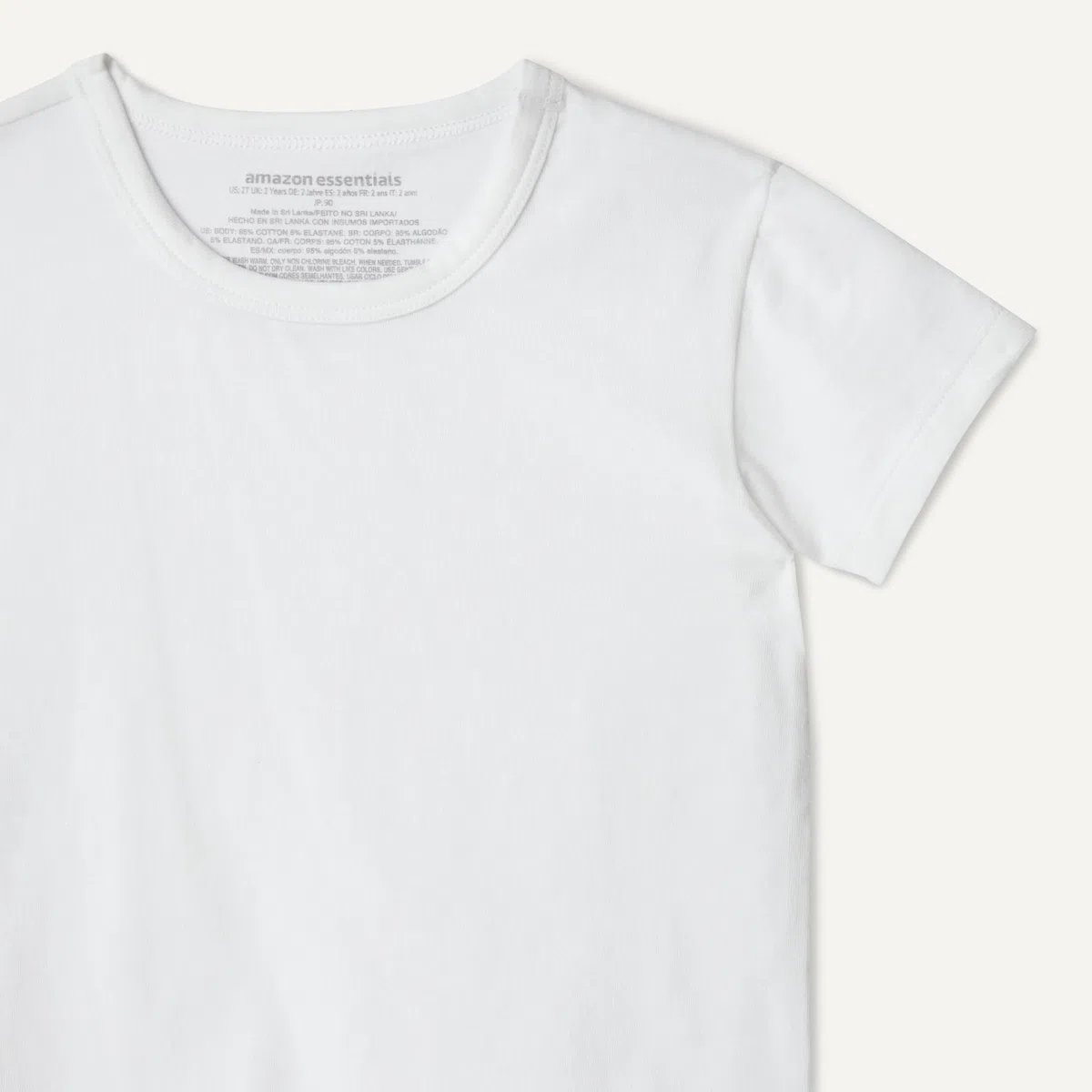 Amazon Essentials Maglietta Intima Girocollo in Jersey di Cotone Bambini e ragazzi, Pacco da 5