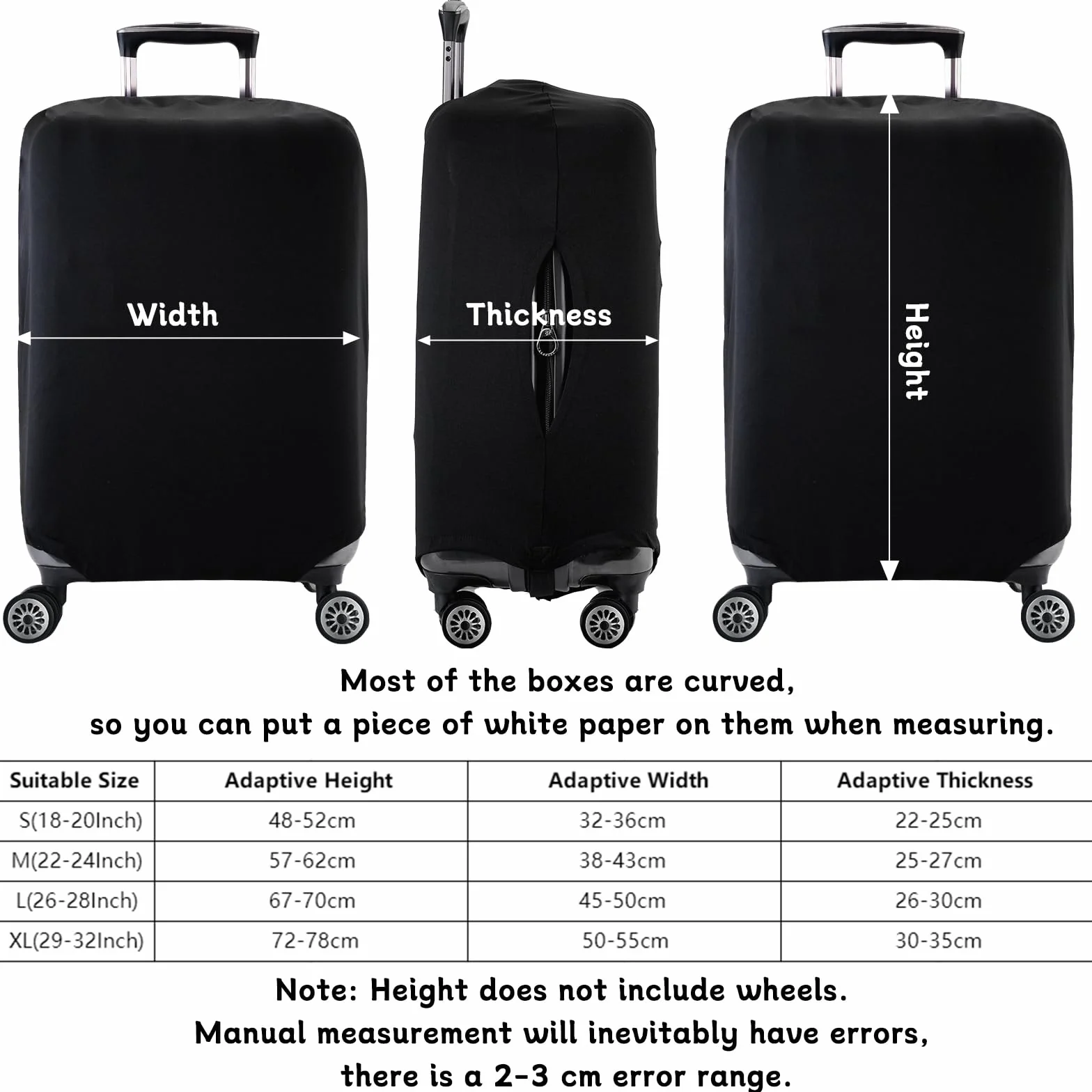 Elastico Copri Valigia Grande, 29-32 Pollici Coprivaligia Cover Valigia Custodie Protettive per Valigie, Custodia Valigia Copri Trolley Copertura Valigia con Etichetta per Bagagli per Viaggio