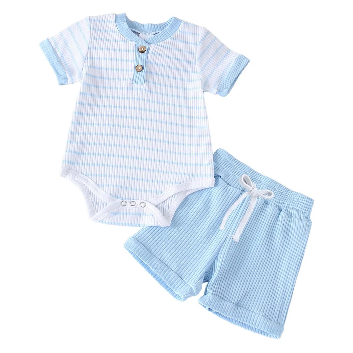 Vestiti Set per Neonati Maschi Manica Lunga a Righe Pagliaccetto+ Pantaloni a Coste 2Pezzi Autunnali e Invernali Set di Abiti 0-18 Mesi