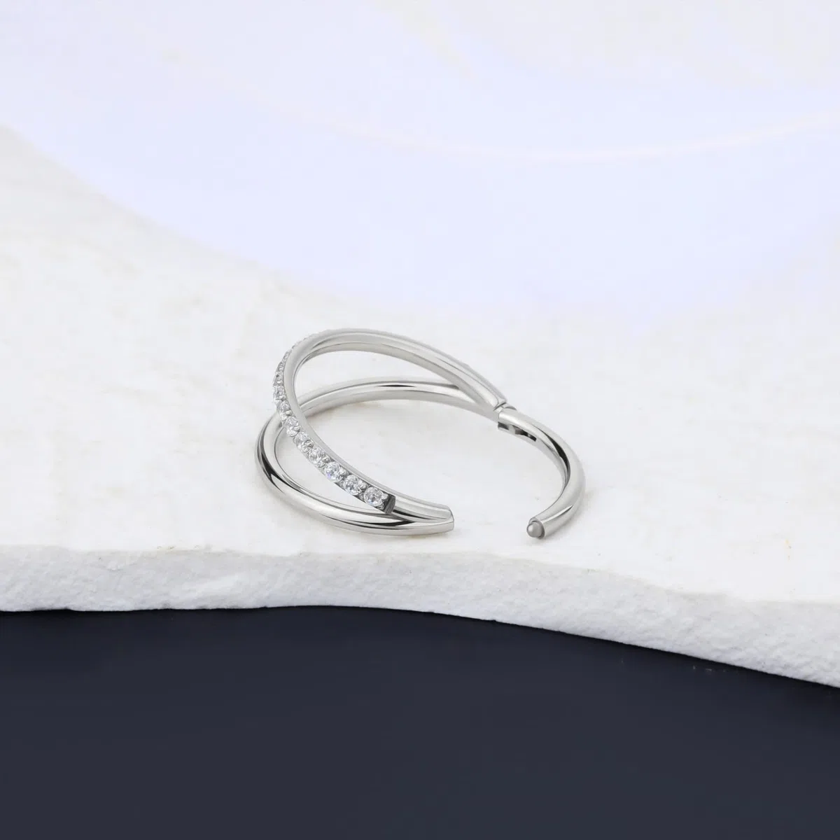 OUFER 16G Helix Piercings Conch Ring Silver Argento Trago Tragus Rook Snug Orecchino Cartilagine Acciaio Chirurgico Nostril Naso Anello Septum Clicker Donna Gioielli 8 10 12mm Labret Labbro Pircing